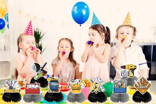 9 PCS Tools Honeycomb Centerpieces for Party Decorations