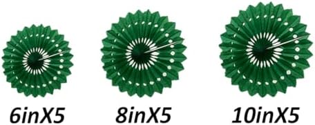 15pcs Green Tissue Paper Fans Set with Pink Packaging