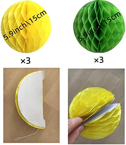Autupy 26PCS Yellow Green White Party Decorations