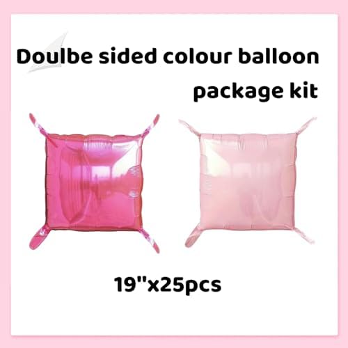 Hot Magenta Pink Square Foil Balloons Decor Kit
