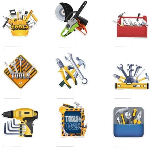 9 PCS Tools Honeycomb Centerpieces for Party Decorations