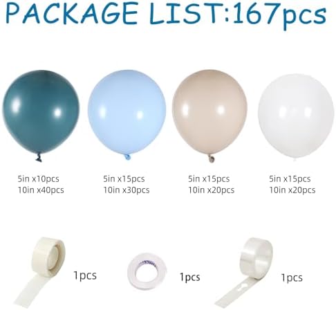 Dusty Blue Balloon Garland Kit 167pcs