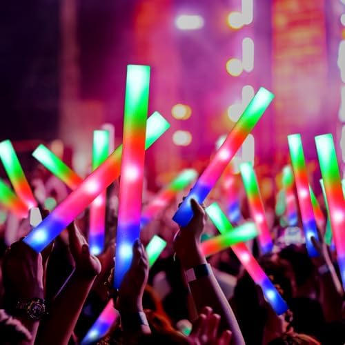 48 Pcs LED Foam Glow Sticks with 3 Modes