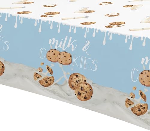 Milk and Cookies Birthday Tablecloth 3pcs 86x55in