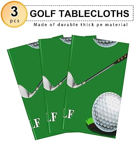 PHOGARY Golf Tablecloth Set 3-Piece Green Rectangular