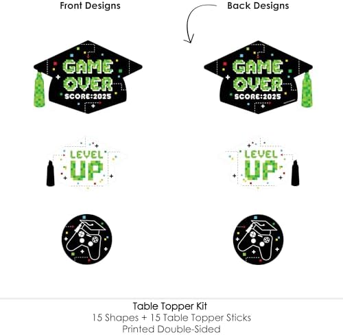 Game Over Video Game Graduation Party Centerpiece Sticks Set of 15