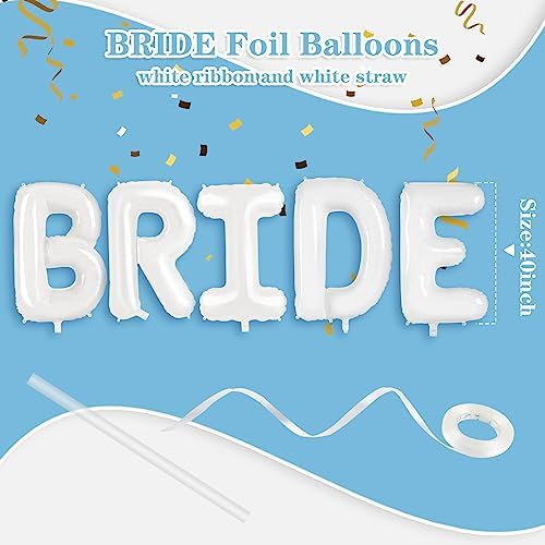 40 Inch White BRIDE Letter Balloons for Wedding Decorations