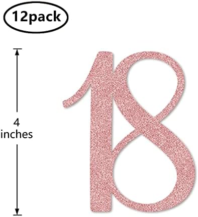 Rose Gold Glitter Birthday Centerpiece Sticks 12-Pack