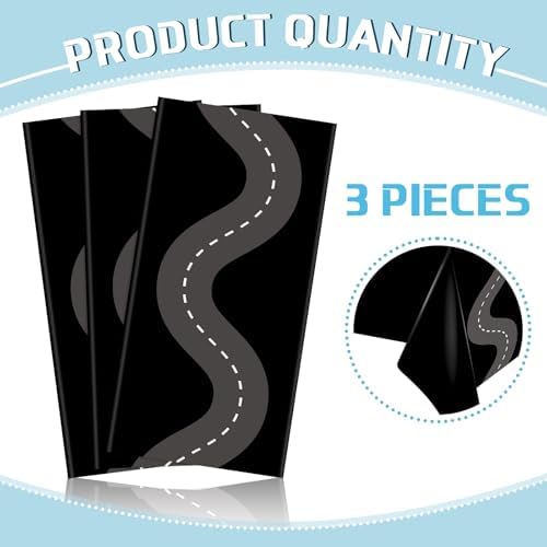 Irenare Racing Car Table Covers 3 Pcs Black 54x108 Inch