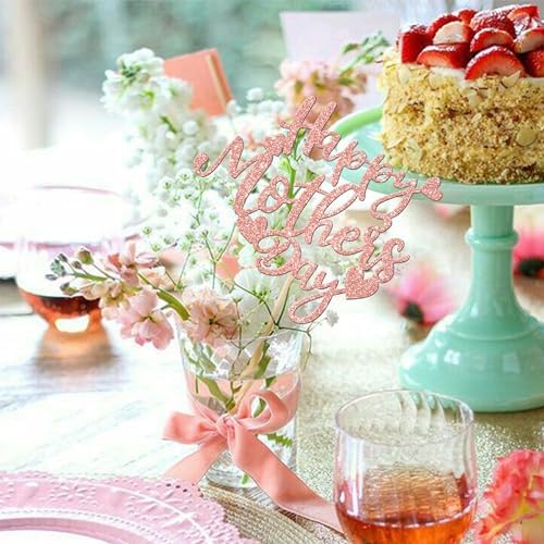 12 PCS Rose Gold Glitter Mothers Day Centerpieces