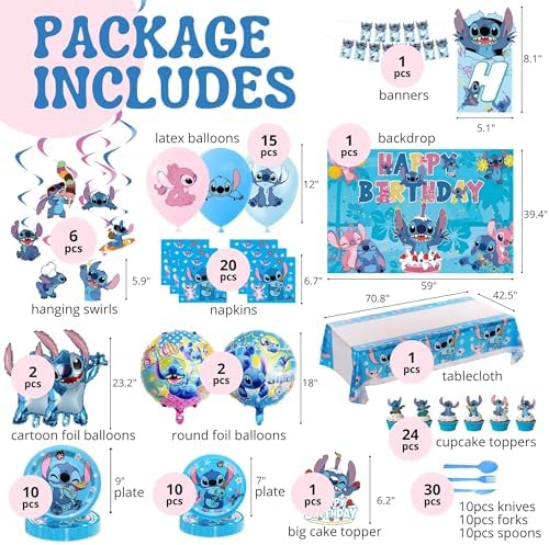 Cartoon Birthday Party Decor Set with Balloons and Streamers