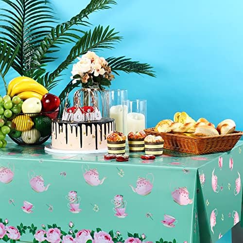Tatuo 3 Pcs Floral Tea Party Tablecloths 54x108 Inch