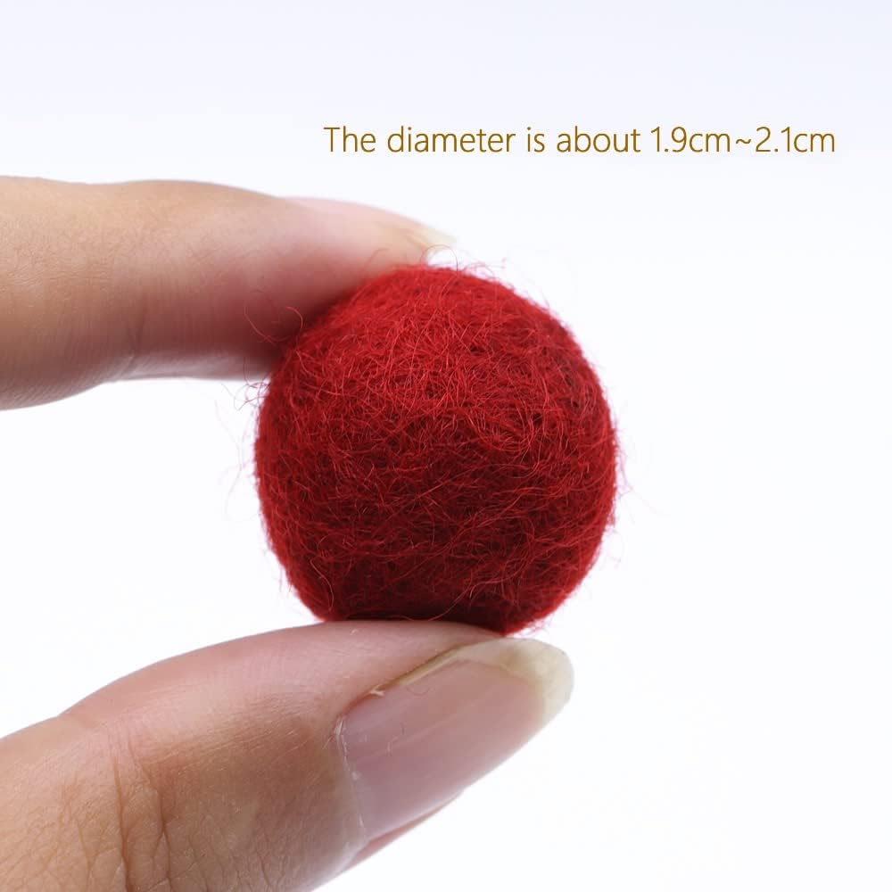 TANJUN Felt Pom Poms 2cm Bulk Handmade Colors