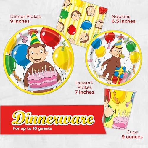 Curious George Birthday Party Pack for 16 Guests