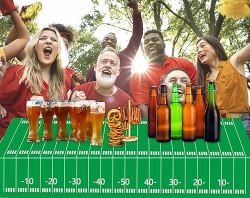 Kesfey 3 Pack Football Field Tablecloth 54x108 Inches
