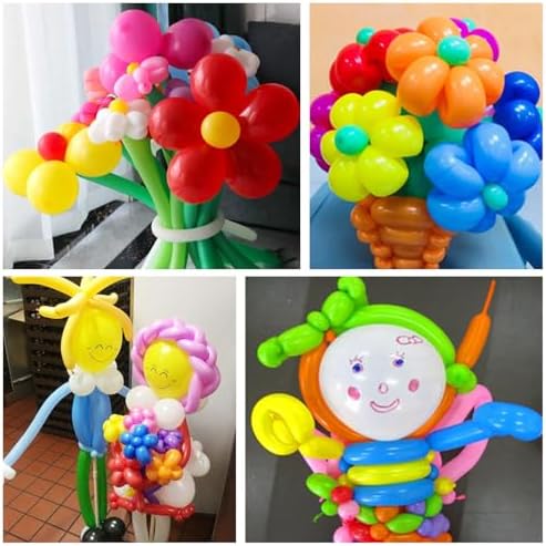 100Pcs Rainbow Long Balloons for Party Decorations