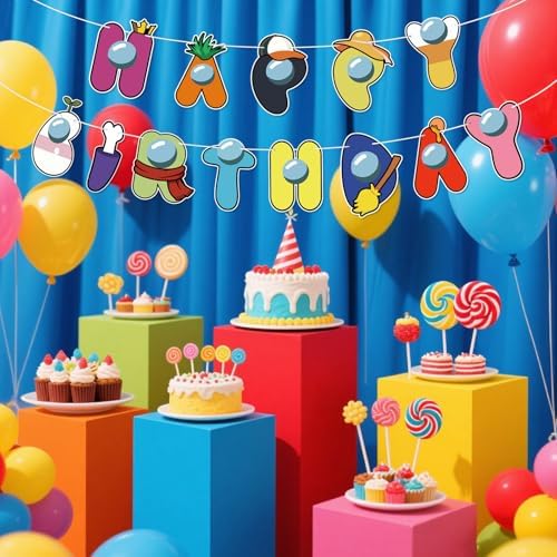 Game Themed Happy Birthday Banner for Kids