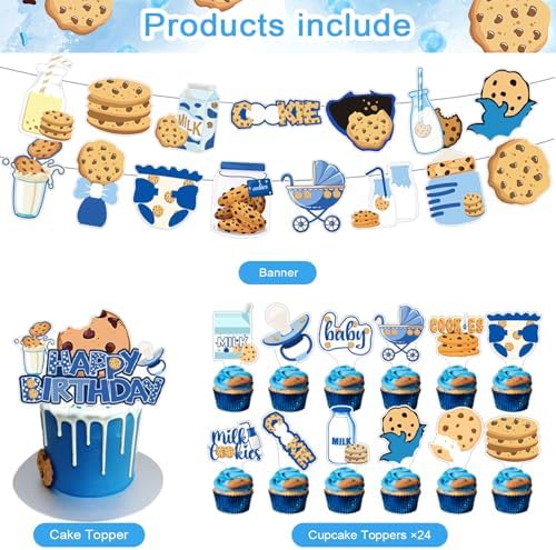 59 Pcs Milk and Cookies Party Decor Set