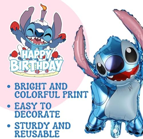 Cartoon Birthday Party Decor Set with Balloons and Streamers