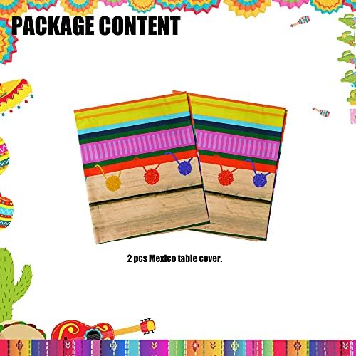 GGDE 2 Pcs Cinco De Mayo Tablecloth for Fiesta Parties