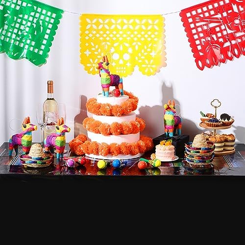 Hosuly Mexican Fiesta Tablecloth 54 x 108 In 10 Pcs