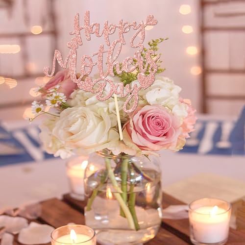 12 PCS Rose Gold Glitter Mothers Day Centerpieces