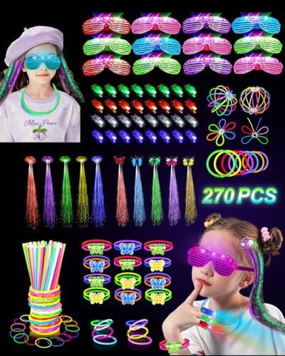 270 pcs Glow In The Dark Party Supplies for Kids Adults