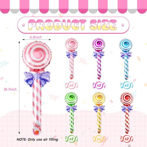 Gejoy 12 Pcs Foil Candy Balloons Party Decorations