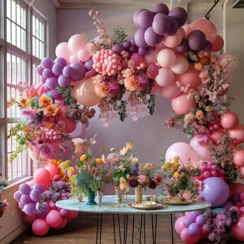 Purple and Pink Balloon Garland Kit for Party Decorations