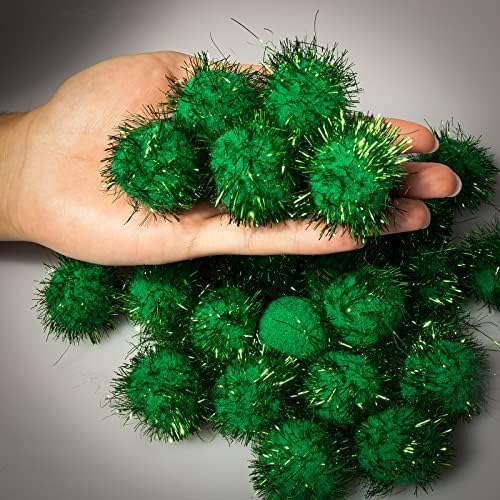 VAPKER 30 Piece 15 Inch Green Sparkle Balls Cat Toy