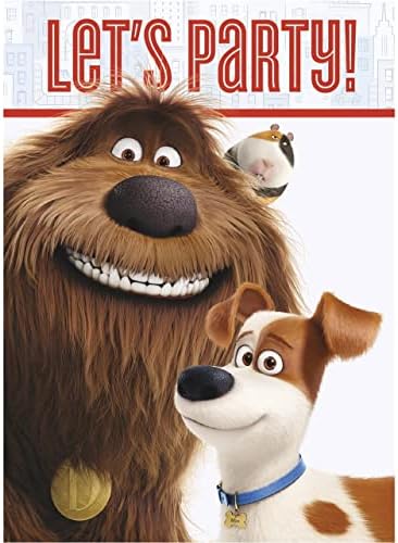 Secret Life of Pets Party Invitations 55 x 4 8 Pcs