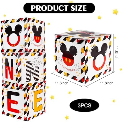 TONIFUL 1st Birthday Balloon Box with Mouse Letters