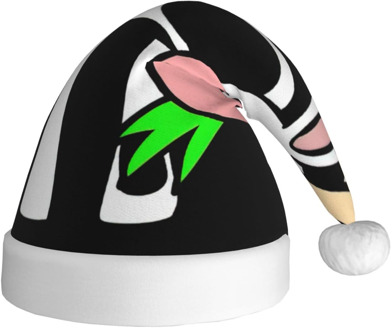 QINZHENG Personalized Santa Hat with Cute Cow Print