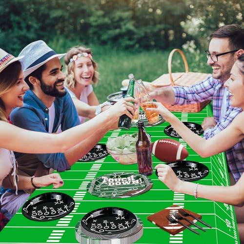 4 Pack Football Tablecloths for Game Day Party Decor