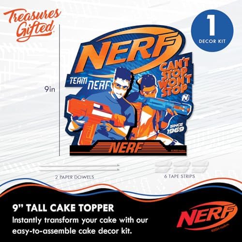 Treasures Gifted Nerf Cake Topper 9 Inches Tall