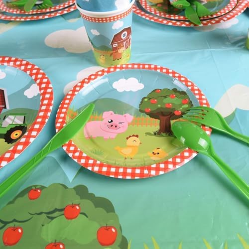 WERNNSAI Farm Party Tableware Set 130Pcs