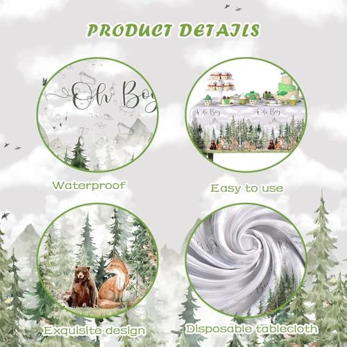 3 Pack Adventure Baby Shower Decorations Tablecloths