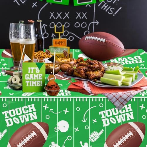4 Pack Football Themed Tablecloths 51x86 Inch