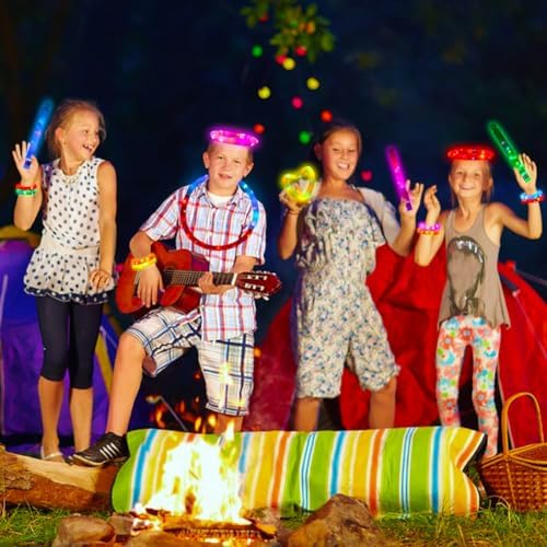 24 pcs Glow Sticks Camping Essentials for Kids