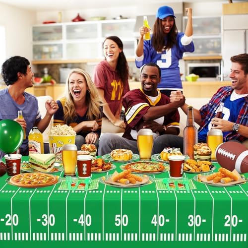 WNINK 2 Pack Football Tablecloths 54x108 Inch