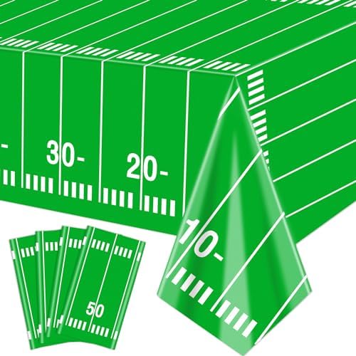 4 Pack Football Tablecloths for Game Day Party Decor