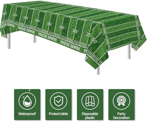 3 Pack Football Party Decorations Tablecloth