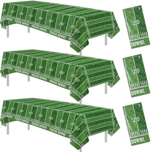 3 Pack Football Party Decorations Tablecloth