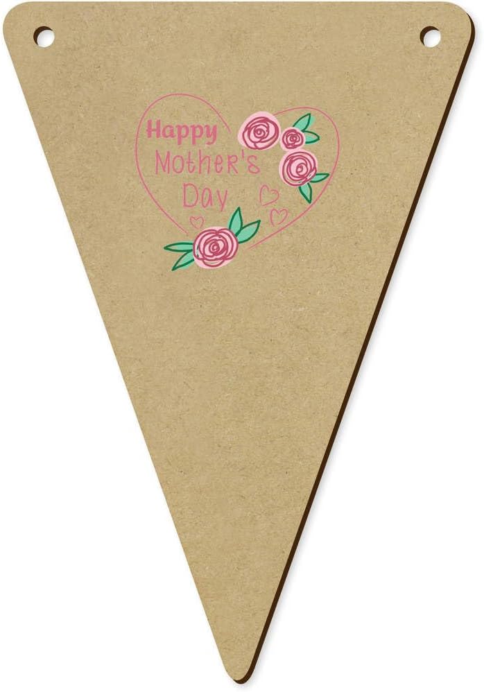 Happy Mothers Day Wooden Bunting Flags 5 x 140mm