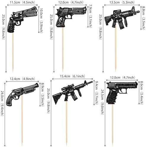 12PCS Gun Centerpiece Sticks for Party Decorations