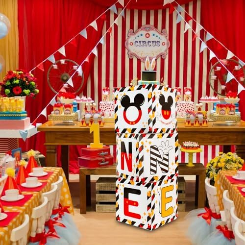 TONIFUL 1st Birthday Balloon Box with Mouse Letters
