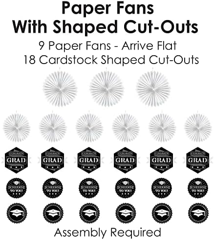 Big Dot of Happiness Graduation Party Fans - Set of 9