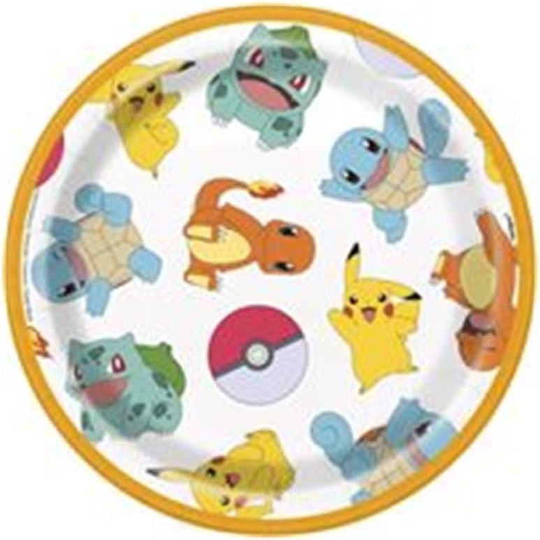 Pokemon Birthday Party Supplies Bundle 16 Plates 16 Napkins Dinosaur Sticker Sheet