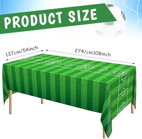 Buryeah 3 Pcs Soccer Themed Tablecloths 54x108 Inches