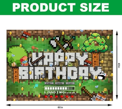 OLAPSATD Pixel Game Party Backdrop 3x5ft